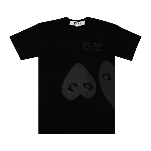 Comme des Garçons Play Inverted Heart Logo Shorts-Sleeve T-Shirt Black — Authentic Comme Des Garçons in stock at CLZTURE