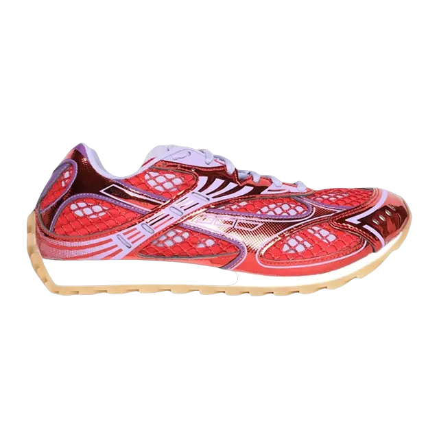 Bottega Veneta Orbit Sneaker Metallic Red Wisteria — Authentic Shoes & Footwear at CLZTURE