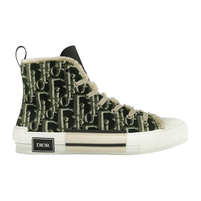 Dior Sneakers B23 Haute Oblique Tapis Olive — Authentic Shoes & Footwear at CLZTURE