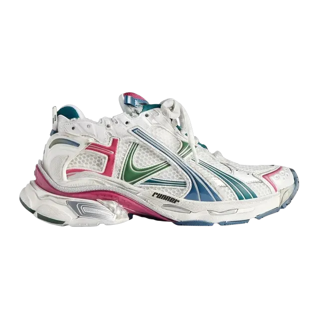 Balenciaga Runner White Dark Green Blue Pink — Authentic Shoes & Footwear at CLZTURE