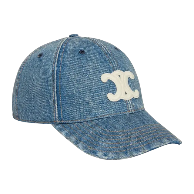 Céline Cap Baseball Triomphe Denim Union Wash Blue — Authentic Accessories at CLZTURE