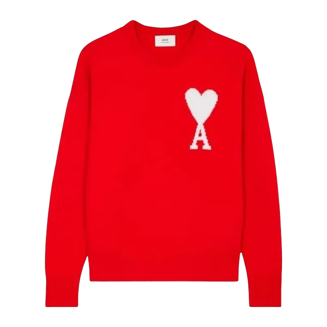 AMI Paris Big Logo Sweater Red — Authentic AMI in stock at CLZTURE