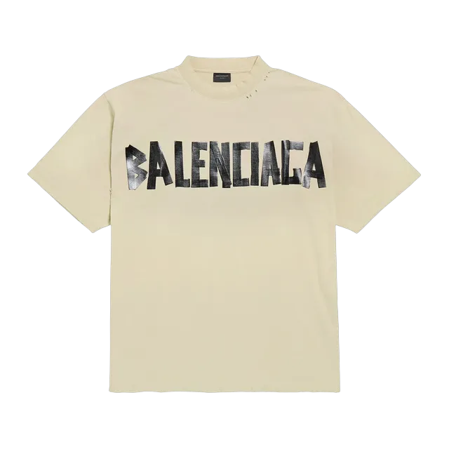 Balenciaga T-Shirt Tape Type Neutral — Authentic T-Shirts at CLZTURE