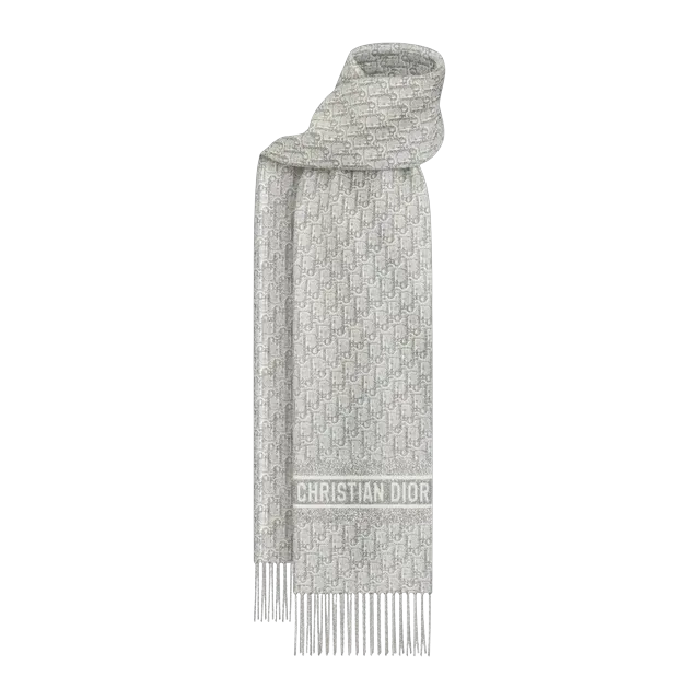 Dior Scarf Oblique Natte Grey — Authentic Accessories at CLZTURE