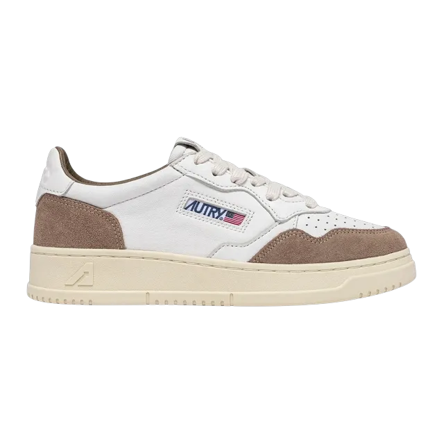 Autry Medalist Low White Brown — Authentic Shoes & Footwear at CLZTURE