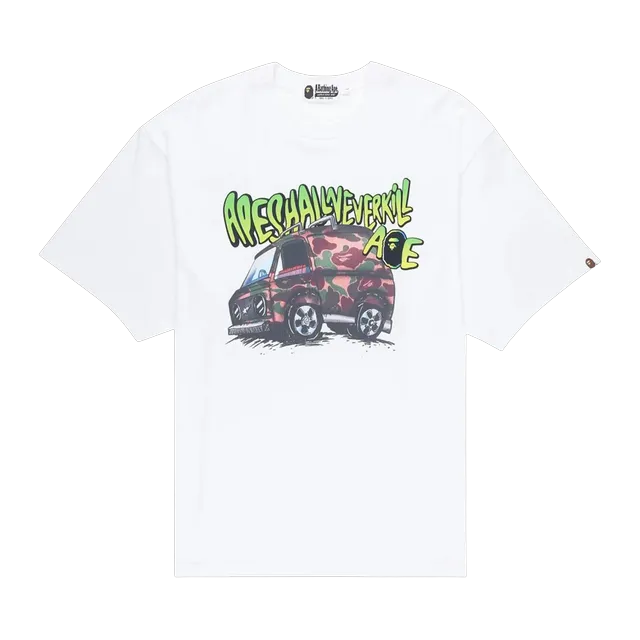 BAPE Car Graphic T-Shirt White — Authentic T-Shirts at CLZTURE