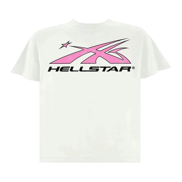 Hellstar Sport Logo T-Shirt White/Pink — Authentic T-Shirts at CLZTURE
