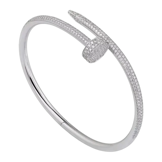 Cartier Bracelet Juste Un Clou Classique Semi-Pavé Silver — Authentic Jewelry at CLZTURE