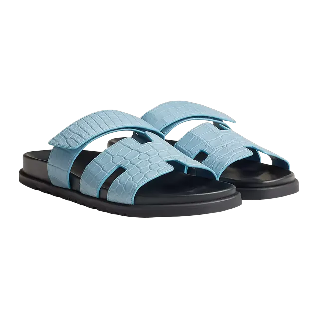 Hermès Sandals Chypre Blue — Authentic Shoes & Footwear at CLZTURE