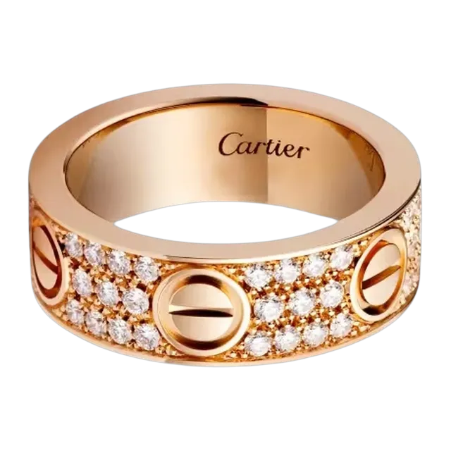 Cartier Ring Love Classique Pavée 6 Diamants Gold — Authentic Rings at CLZTURE