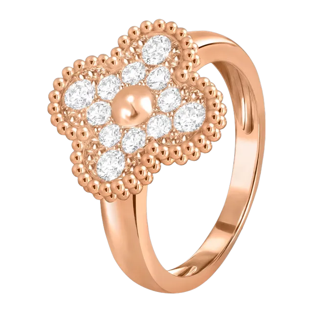 Van Cleef & Arpels Vintage Alhambra Diamant Gold — Authentic Rings at CLZTURE