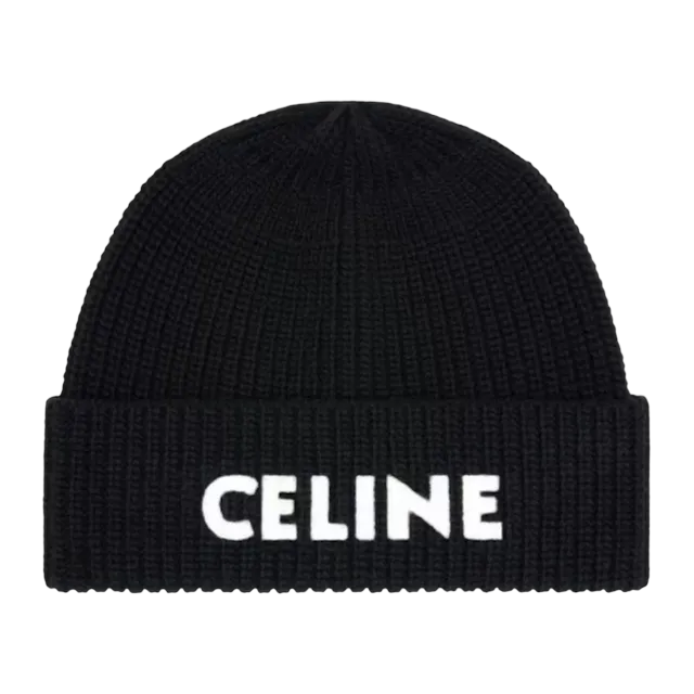 Céline Beanie Wool Embroidered Black — Authentic Accessories at CLZTURE