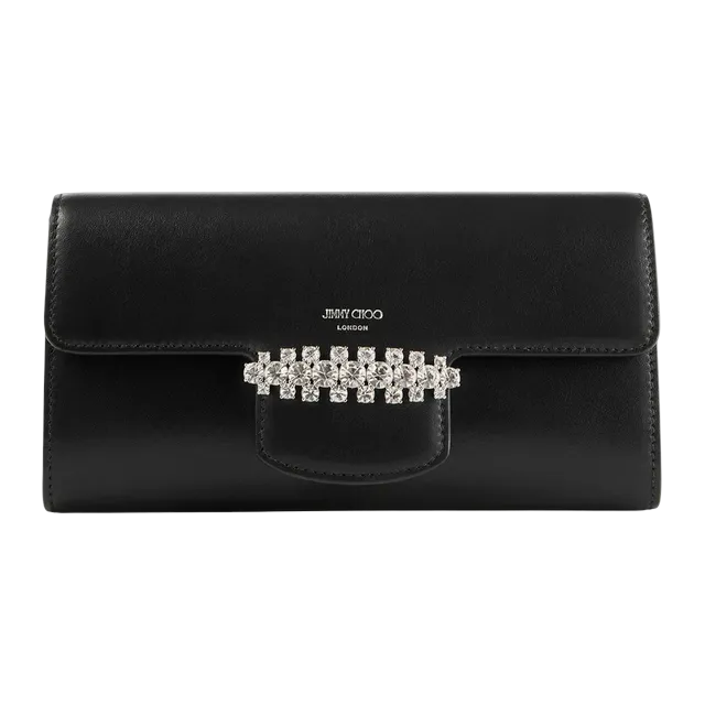Jimmy Choo Bing Wallet Chain Black — Authentic Clutches & Pouches at CLZTURE