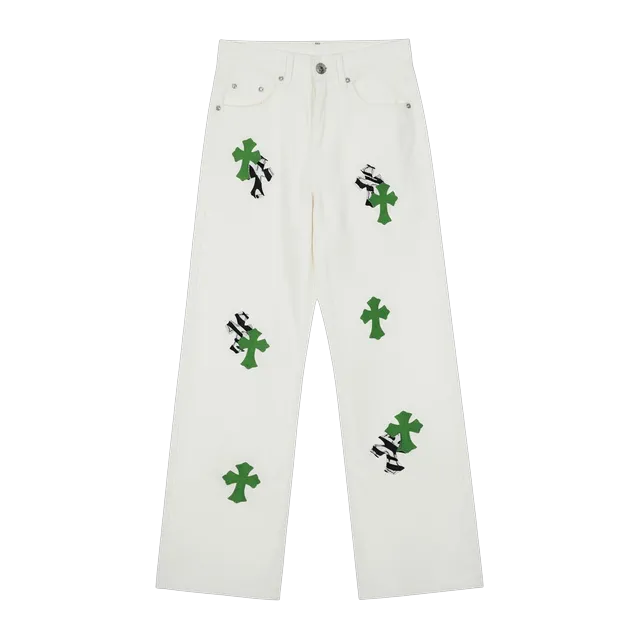 Chrome Hearts Cross Patch Jeans Green — Authentic Chrome Hearts in stock at CLZTURE