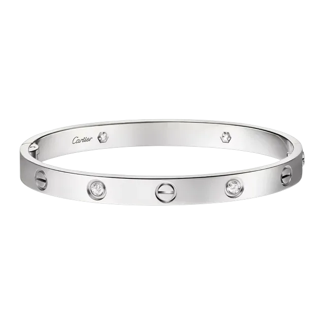 Cartier Bracelet Love Classique 4 Diamants Silver — Authentic Jewelry at CLZTURE