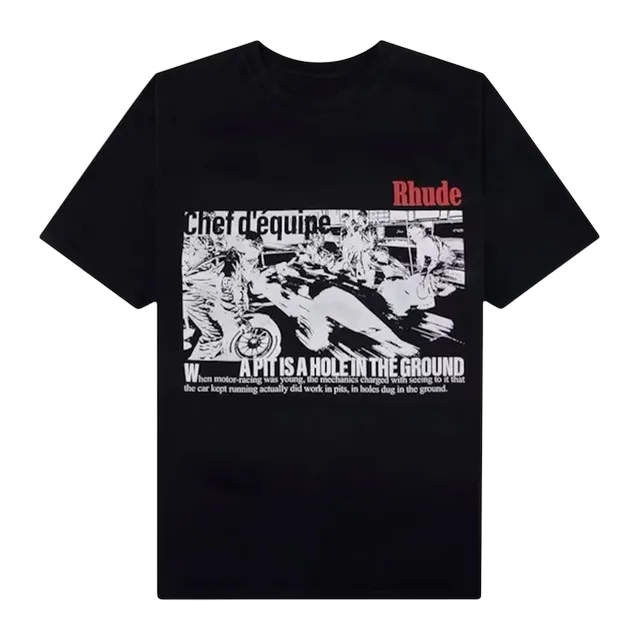 Rhude Champions Du Monde T-Shirt Vintage Black — Authentic T-Shirts at CLZTURE