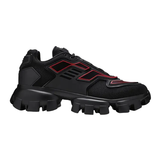 Prada Cloudbust Thunder Knit Black Red — Authentic Shoes & Footwear at CLZTURE
