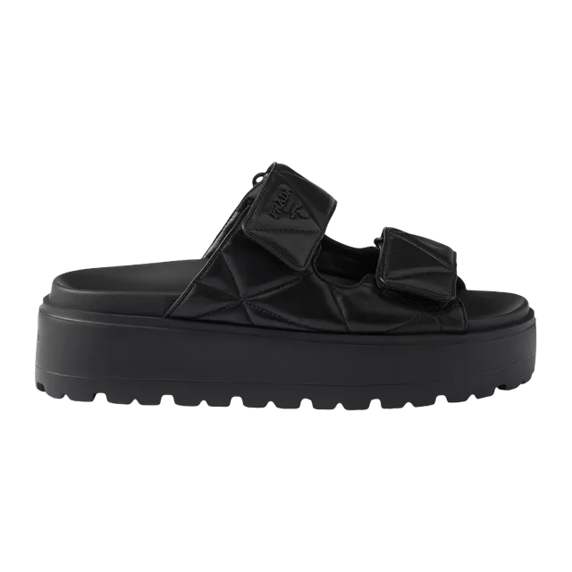 Prada Padded Nappa Leather Slides Black — Authentic Shoes & Footwear at CLZTURE