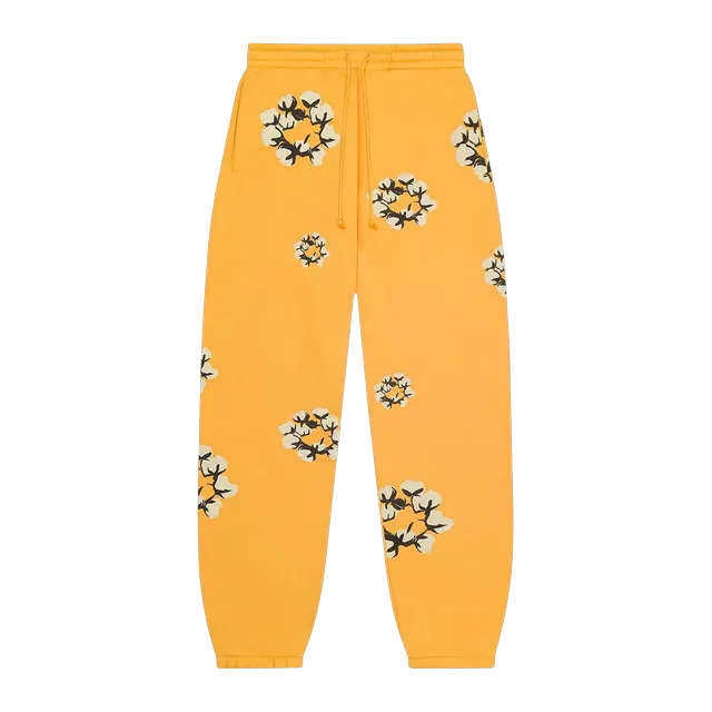 Denim Tears x Cactus Plant Flea Market Cactus Tears Wreath Sweatpants Yellow — Authentic Pants & Trousers at CLZTURE