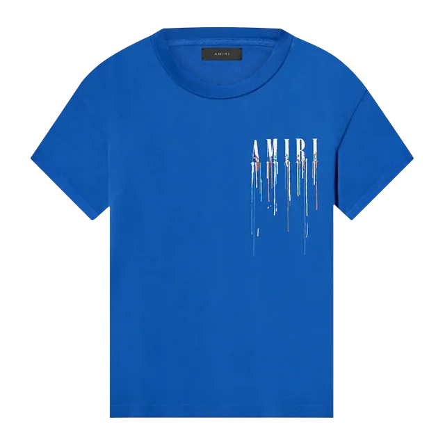 Amiri Paint Drip Core Logo T-Shirt Blue/White — Authentic AMIRI in stock at CLZTURE