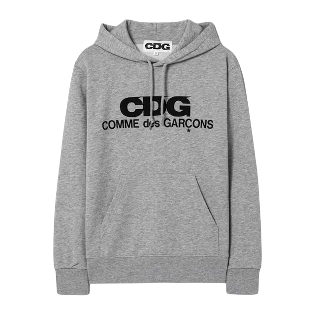 Comme des Garçons Play Logo Hooded Sweatshirt Grey — Authentic Hoodies & Sweats at CLZTURE