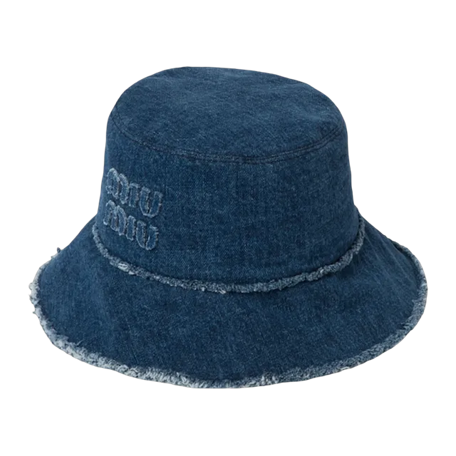 Miu Miu Bucket Hat Drill denim Blue — Authentic Caps & Beanies at CLZTURE