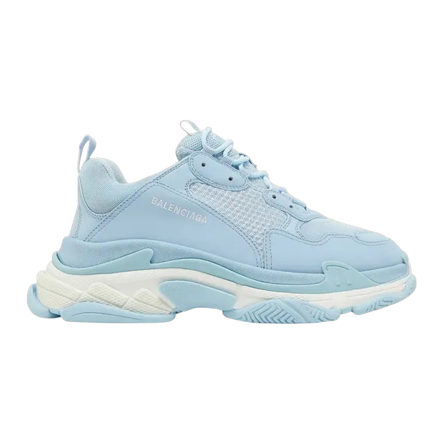 Balenciaga Triple S Allover Logo Light Blue — Authentic at CLZTURE