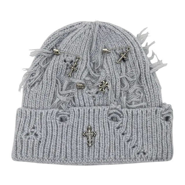 Chrome Hearts Beanie Logo Grey — Authentic Chrome Hearts in stock at CLZTURE