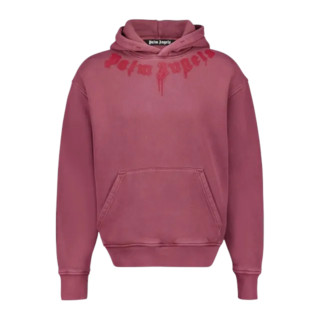 Palm Angels Logo Palm Hoodie Red — Authentic Hoodies & Sweats at CLZTURE