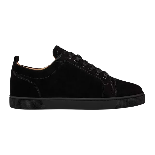 Christian Louboutin Louis Junior Flat Black Suede — Authentic Shoes & Footwear at CLZTURE
