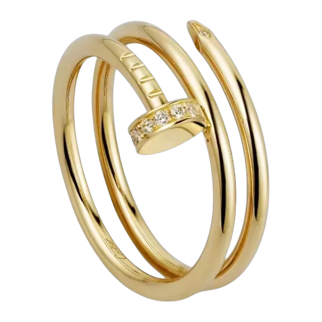 Cartier Ring Juste Un Clou Double Diamants Gold — Authentic Rings at CLZTURE
