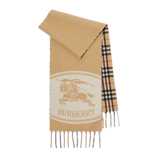 Burberry Scarf Réversible Knight Neutral — Authentic Accessories at CLZTURE