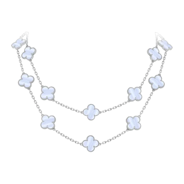 Van Cleef & Arpels Vintage Alhambra 20 Motifs Calcédoine Silver — Authentic Jewelry at CLZTURE