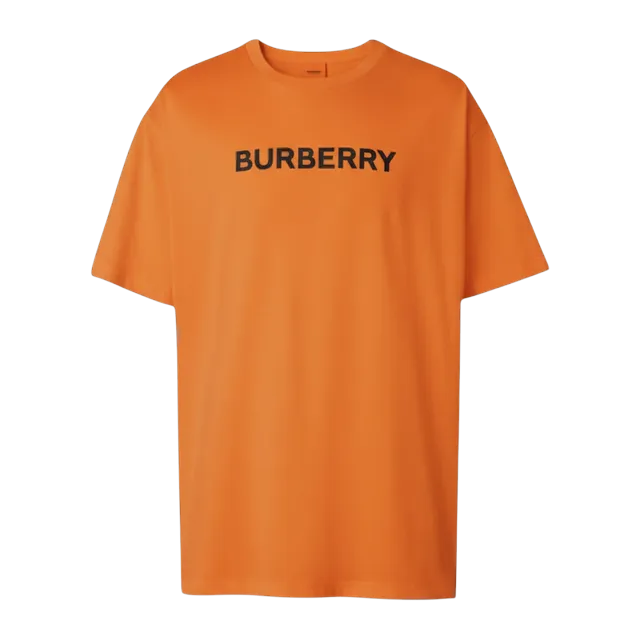 Burberry Logo Print Cotton Oversized Orange — Authentic T-Shirts at CLZTURE