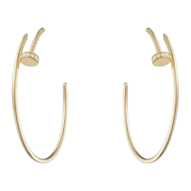Cartier Créoles Juste Un Clou Grand Diamants Gold — Authentic Jewelry at CLZTURE