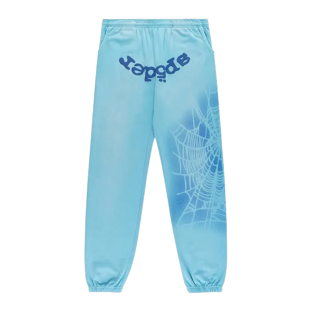 Sp5der Og Web V2 Spray Sweatpant Light Blue — Authentic Pants & Trousers at CLZTURE