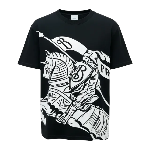 Burberry T-Shirt Cotton Ekd Black — Authentic T-Shirts at CLZTURE
