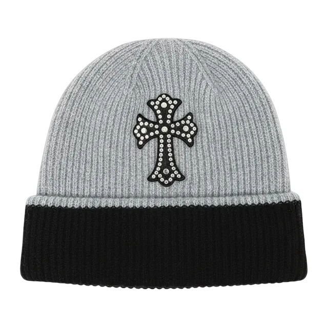 Chrome Hearts Beanie Logo Black Grey — Authentic Chrome Hearts in stock at CLZTURE
