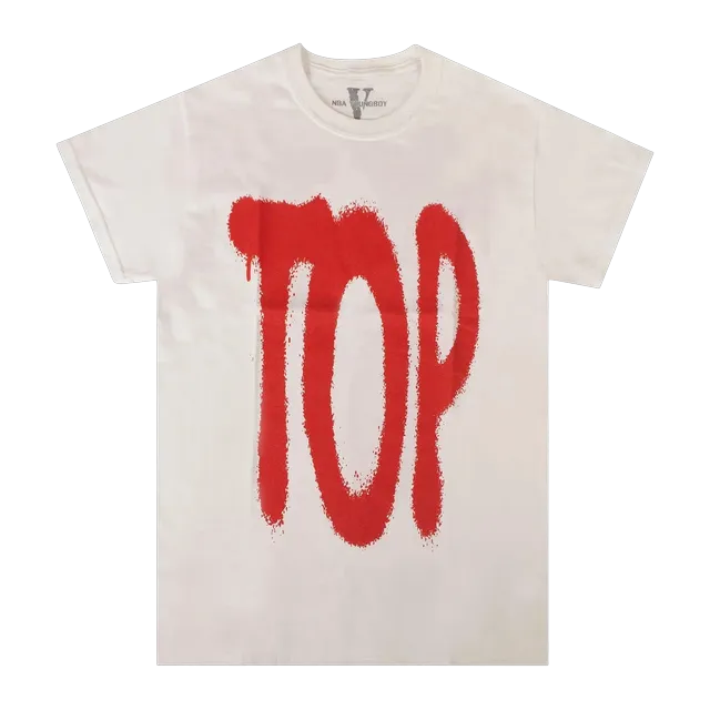 Vlone Nba Youngboy x Top Shorts-Sleeve T-Shirt White — Authentic Vlone in stock at CLZTURE