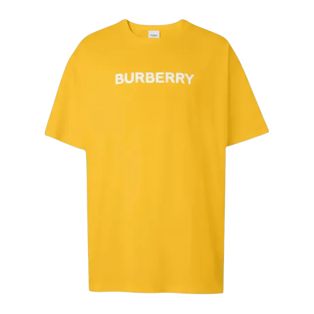 Burberry Logo Print Cotton Oversized Yellow — Authentic T-Shirts at CLZTURE