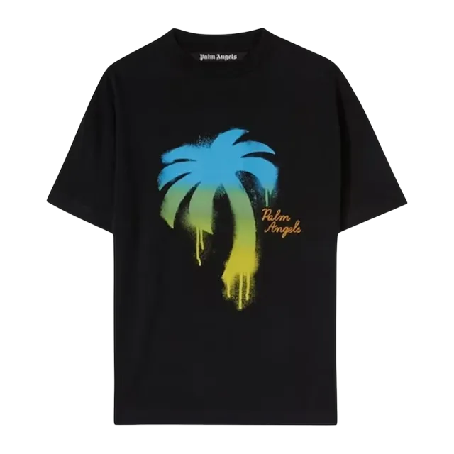 Palm Angels Palm Sprayed Logo Black — Authentic T-Shirts at CLZTURE