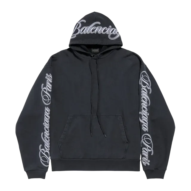 Balenciaga Hoodie Cursive Blue — Authentic Hoodies & Sweats at CLZTURE