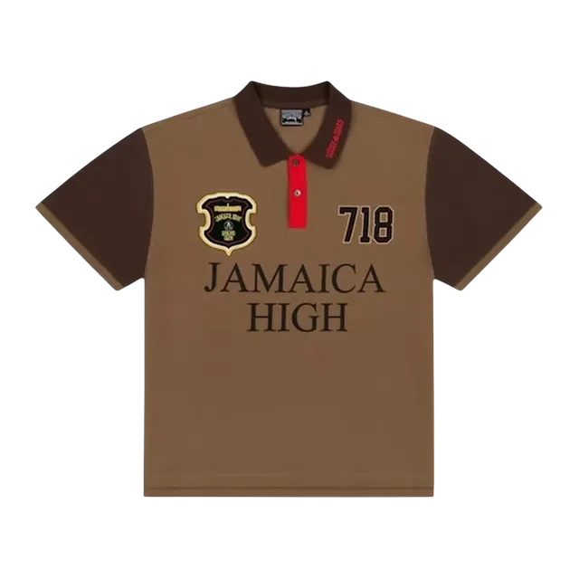 Denim Tears Stussy x Spades Team Polo Brown — Authentic T-Shirts at CLZTURE