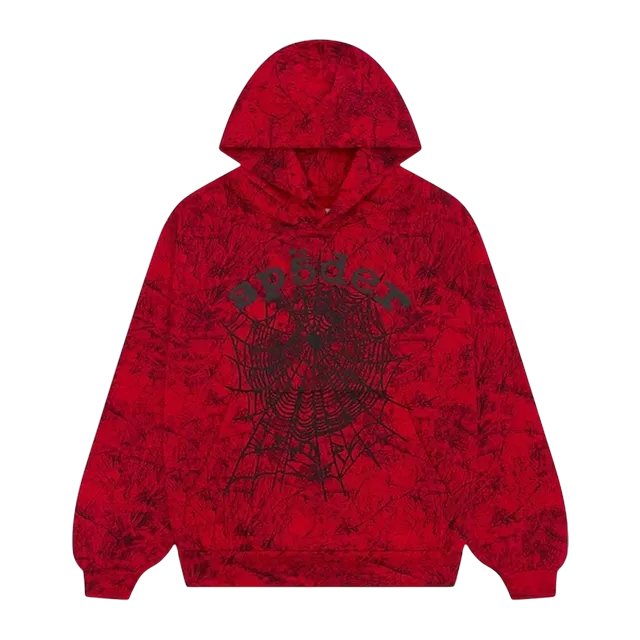 Sp5der Og Tree Camo Hoodie Red — Authentic Hoodies & Sweats at CLZTURE
