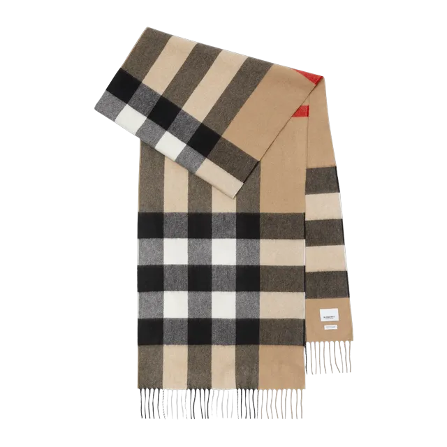 Burberry Scarf Cachemire Check Neutral — Authentic Accessories at CLZTURE