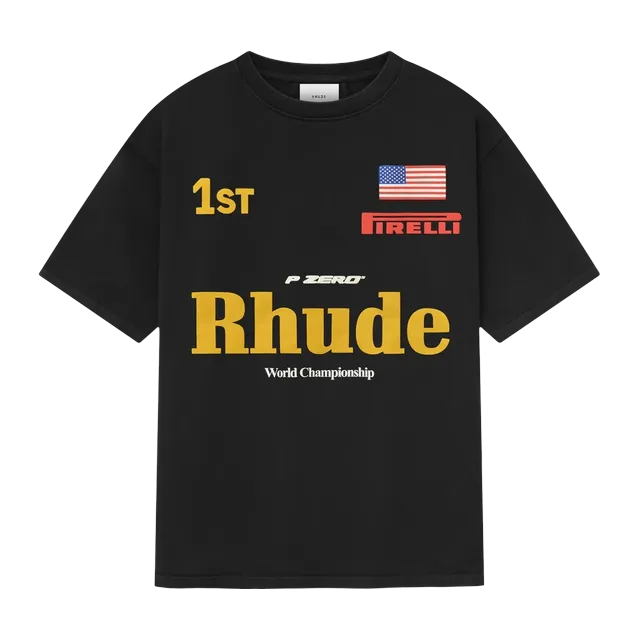 Rhude World Champ T-Shirt Black — Authentic Rhude in stock at CLZTURE