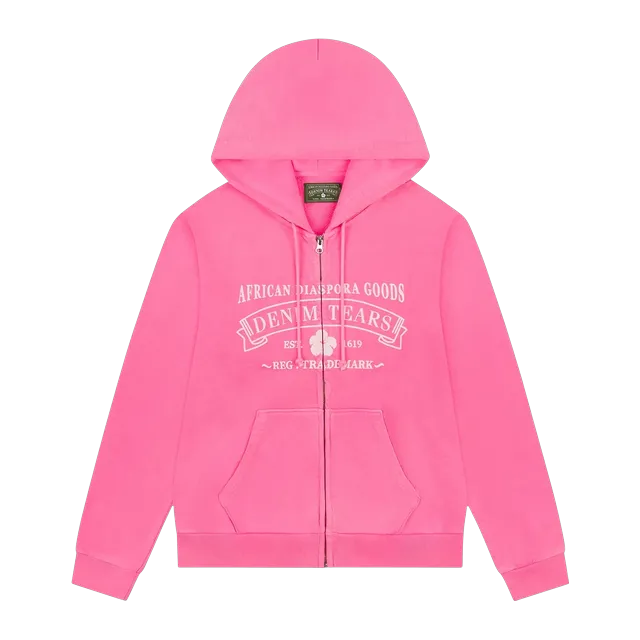 Denim Tears Adg Zip Hoodie Pink — Authentic at CLZTURE