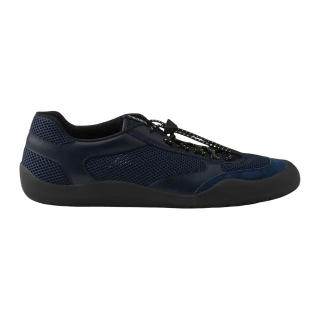 Prada Speedrock Leather Et Mesh Blue — Authentic Shoes & Footwear at CLZTURE