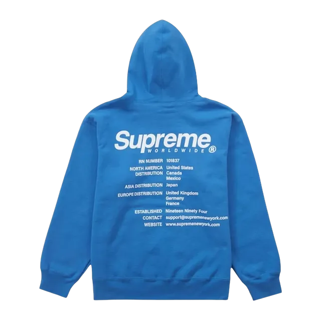 Supreme Worldwide Hooded Blue — Authentic Hoodies & Sweats at CLZTURE