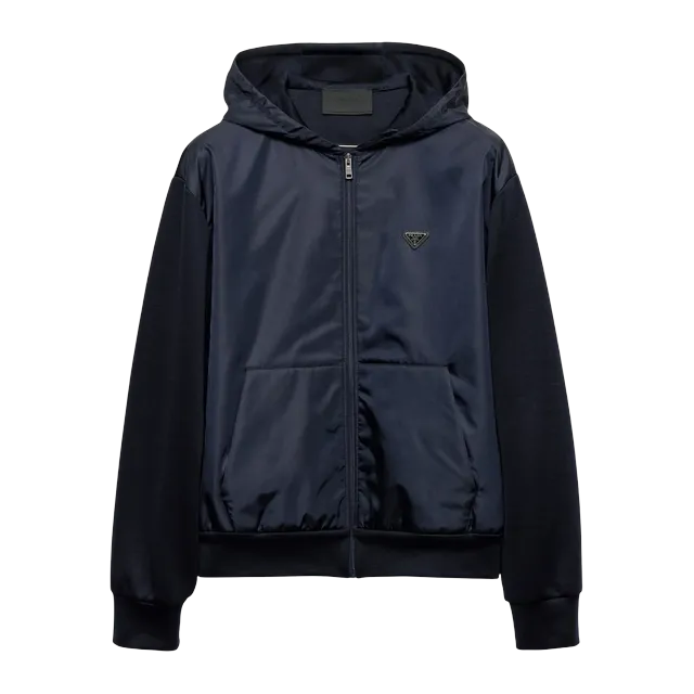 Prada Hoodie Re-Nylon Blue — Authentic Prada in stock at CLZTURE